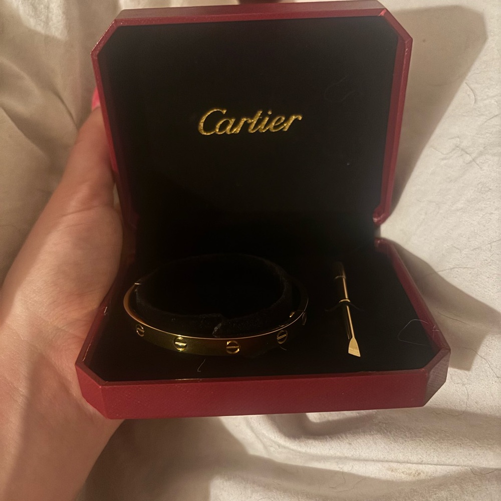 Cartier Gold Bracelet with Tool in Red Box
